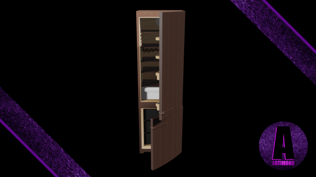 refrigerator number 5 3D Model .c4d .max .obj .3ds .fbx .stl .blend 