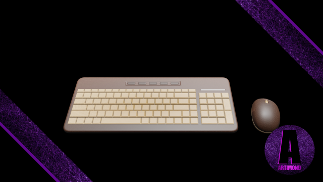 keyboard and mouse number 1 3D Model .c4d .max .obj .3ds .fbx .stl .blend 