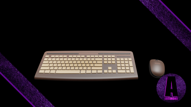 keyboard and mouse number 2 Model 3D .c4d .max .obj .3ds .fbx .stl .blend 