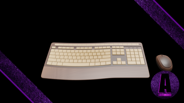 keyboard and mouse number 3 3D Model .c4d .max .obj .3ds .fbx .stl .blend 