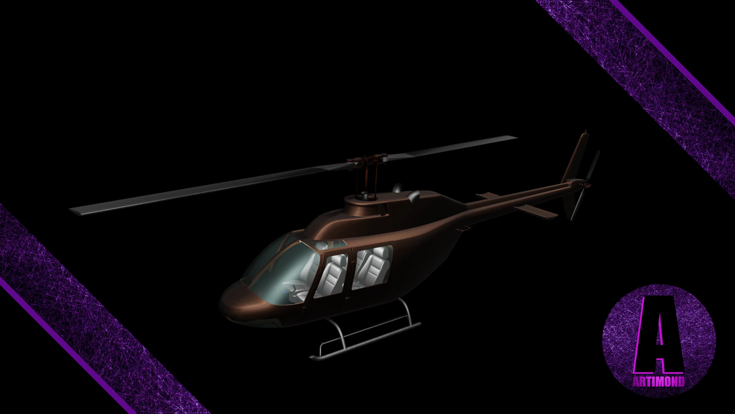 helicopter bell 206l4 3D Model .c4d .max .obj .3ds .fbx .stl .blend 