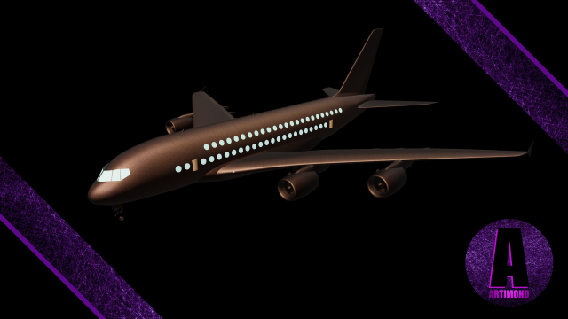 airplane airbus a380 3Dモデル .c4d .max .obj .3ds .fbx .stl .blend 