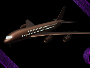 airplane airbus a380 3Dモデル
