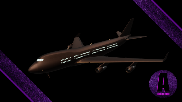 airplane boeing 747 3D Model .c4d .max .obj .3ds .fbx .stl .blend 