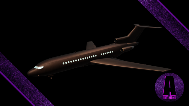 airplane boeing 727 3D Model .c4d .max .obj .3ds .fbx .stl .blend 