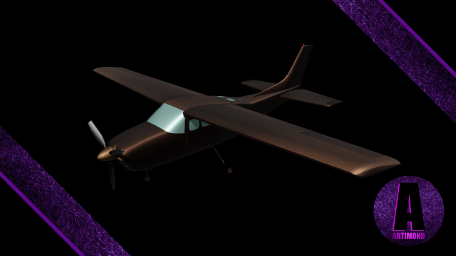 airplane cessna 172 3D Модель .c4d .max .obj .3ds .fbx .stl .blend 