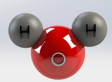 water mollecul Modello di stampa 3D .c4d .max .obj .3ds .fbx .stl .blend 