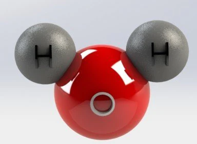 water mollecul 3D Print Model .c4d .max .obj .3ds .fbx .stl .blend 