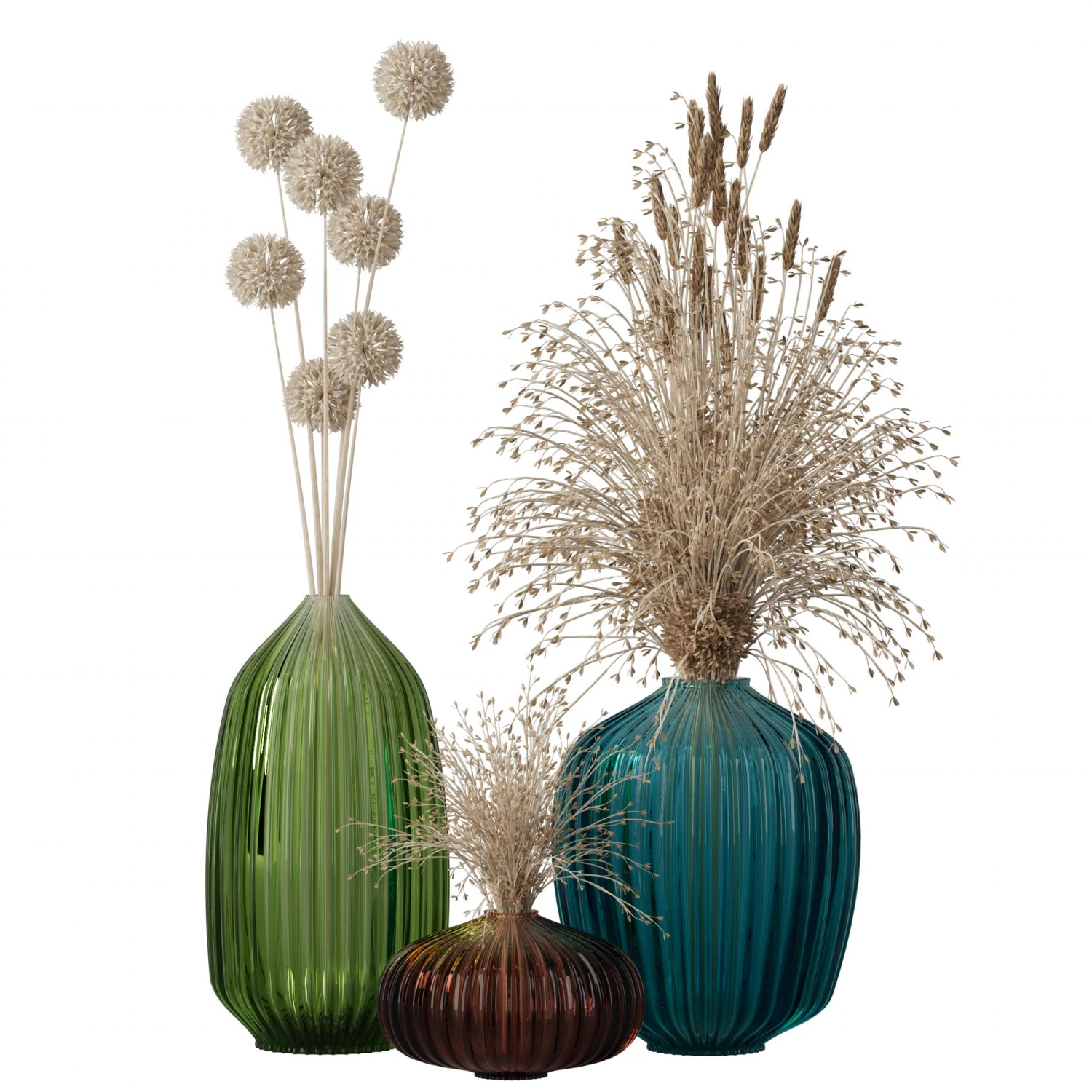 Decorative dried plants vol1 3D Model .c4d .max .obj .3ds .fbx .stl .blend 