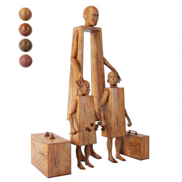 Family sculptures Vol2 3D Model .c4d .max .obj .3ds .fbx .stl .blend 