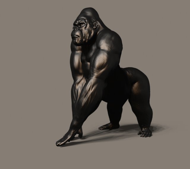 gorilla king kong 3D Принт Модель .c4d .max .obj .3ds .fbx .stl .blend