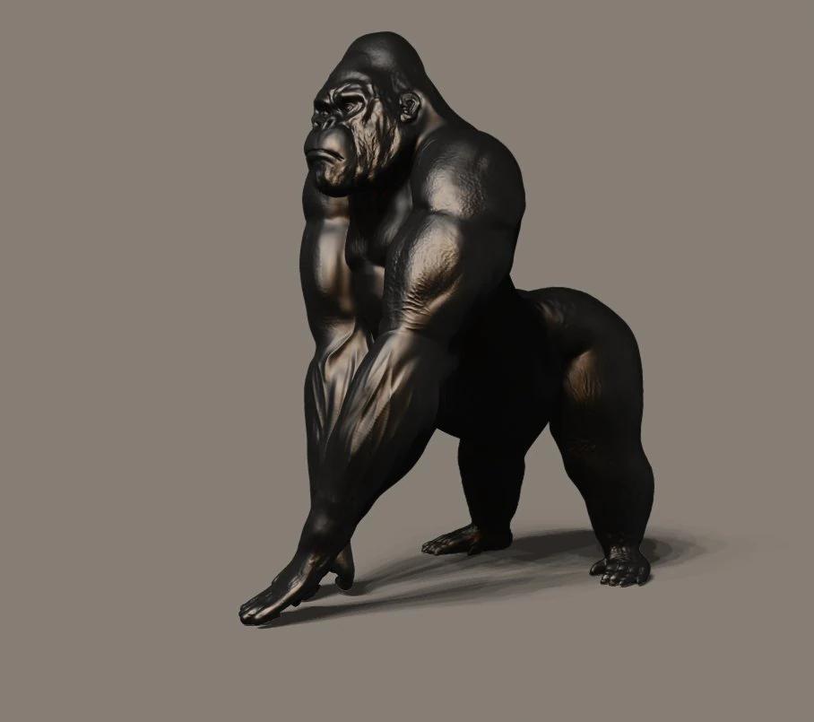 gorilla king kong 3D Print Model .c4d .max .obj .3ds .fbx .stl .blend