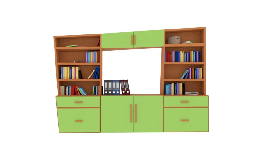 stylized bookshelf 3D Model .c4d .max .obj .3ds .fbx .stl .blend 