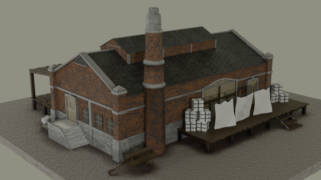 factory inspired of anno 1800 Modello 3D .c4d .max .obj .3ds .fbx .stl .blend 