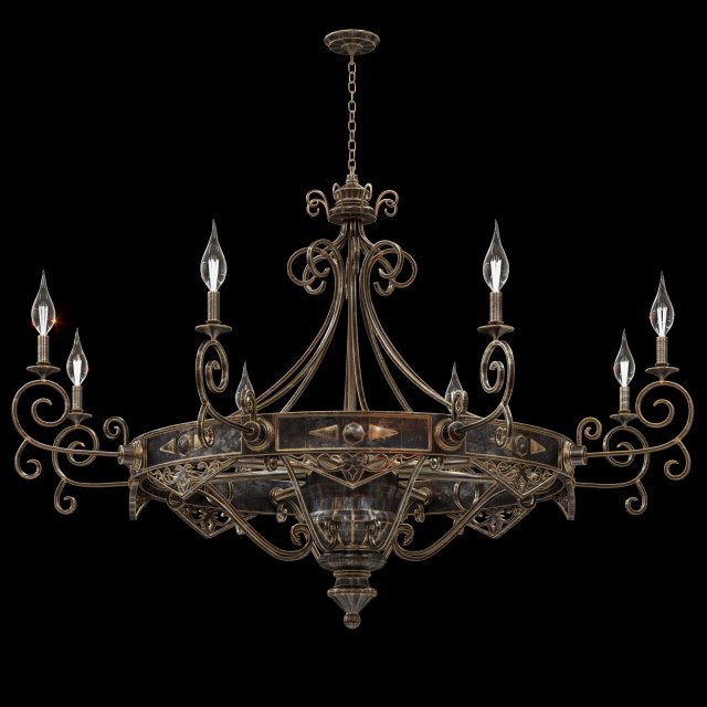 classic chandelier 3D Model .c4d .max .obj .3ds .fbx .stl .blend 