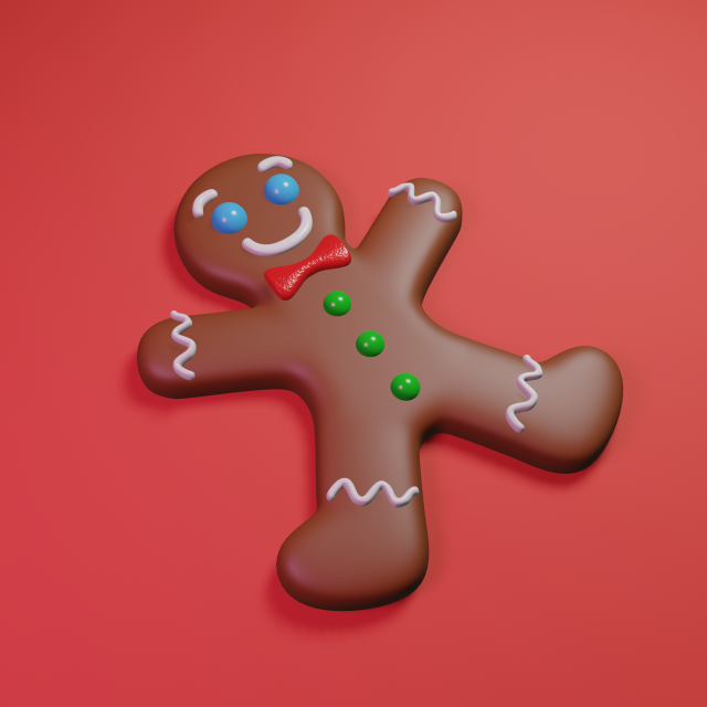 gingerbread man Model 3D .c4d .max .obj .3ds .fbx .stl .blend 