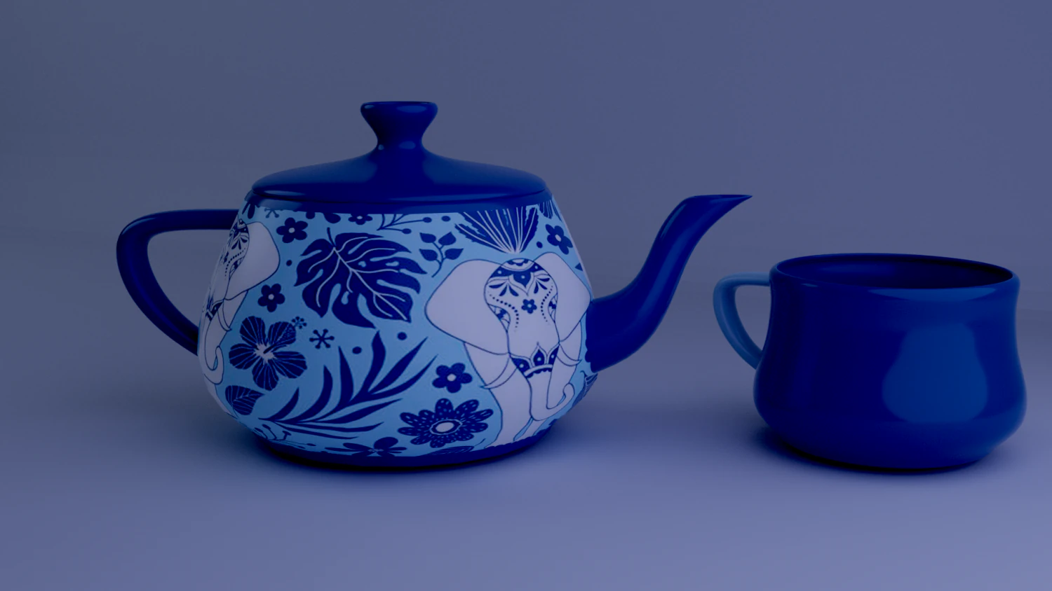 teapot with a cup 3D Model .c4d .max .obj .3ds .fbx .stl .blend