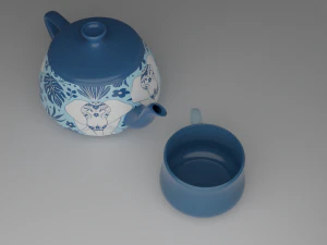 teapot with a cup 3D Model