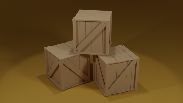wooden boxes 3D Модель .c4d .max .obj .3ds .fbx .stl .blend 