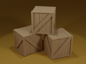 wooden boxes 3D Model