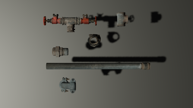 3d package of metal pipes 3D Model .c4d .max .obj .3ds .fbx .stl .blend 