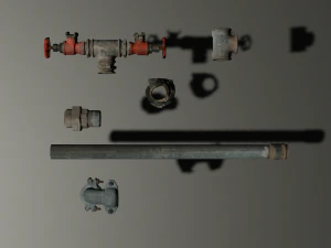 Paket 3d pipa logam Model 3D