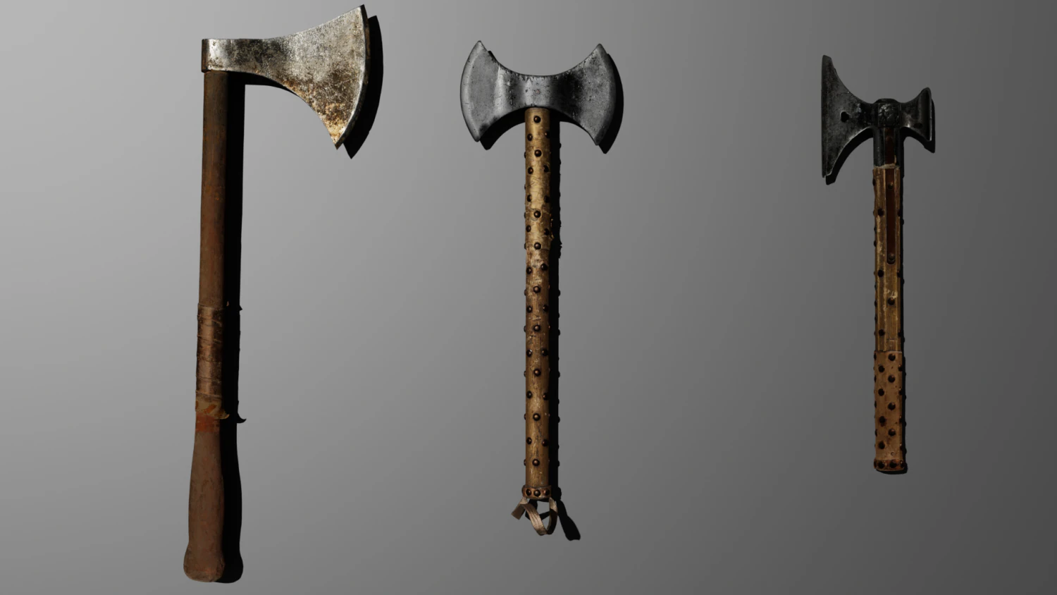 3种不同类型轴的型号 3D 模型 .c4d .max .obj .3ds .fbx .stl .blend 