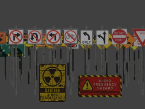 Sinais de tr&acirc;nsito Modelo 3D