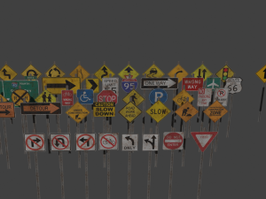 Road signs 3D Model