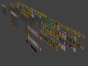 Road signs 3D Model