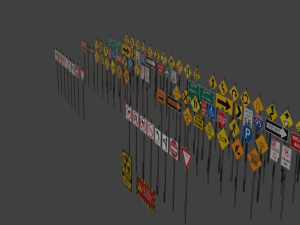 Road signs 3D Model