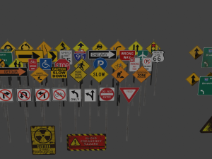 Road signs 3D Model