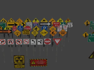 Road signs 3D Model
