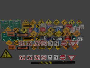 Road signs 3D Model