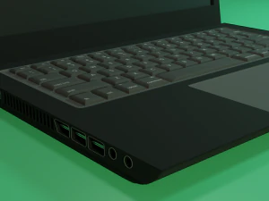 old type detailed laptop 3D Model