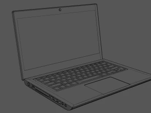 old type detailed laptop 3D Model