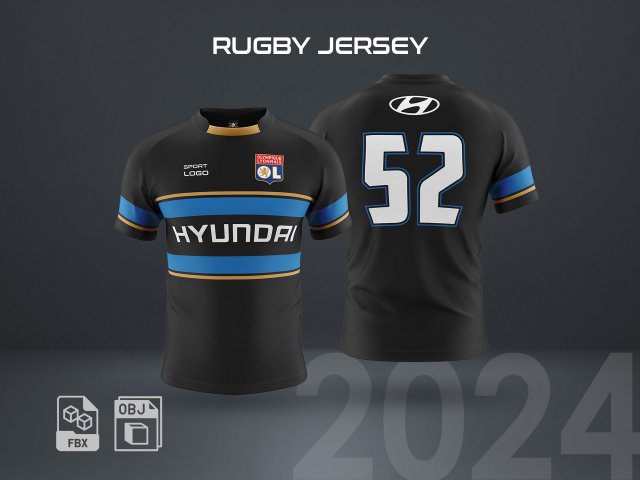 RUGBY JERSEY 3D 模型 .c4d .max .obj .3ds .fbx .stl .blend 