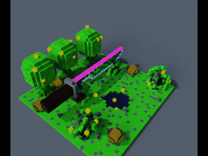 a sword on a stand 3D Model