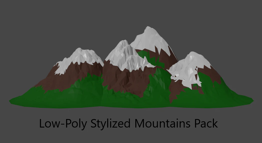 low poly mountain pack 3D Model .c4d .max .obj .3ds .fbx .stl .blend 