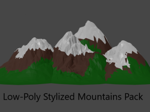 low poly mountain pack 3D Model