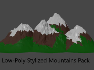 pacote de montanha low poly Modelo 3D