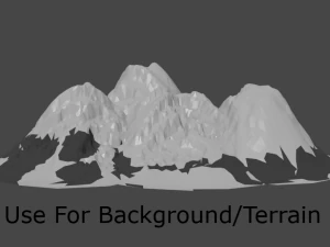 low poly mountain pack 3D Model