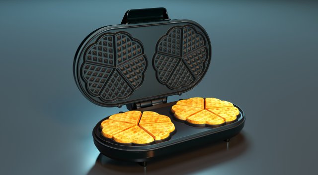 Waffle maker Modello 3D .c4d .max .obj .3ds .fbx .stl .blend 
