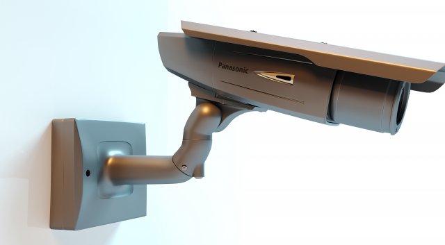 Surveillance Camera Panasonic CW380 3D Modelo 3D .c4d .max .obj .3ds .fbx .stl .blend 