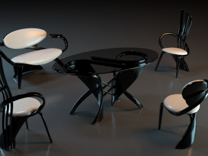Table with chairs More Batoidea 3Dモデル