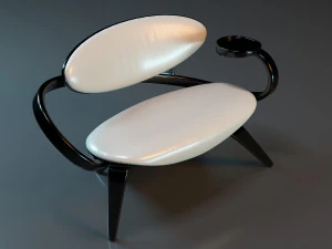 Table with chairs More Batoidea 3D Model