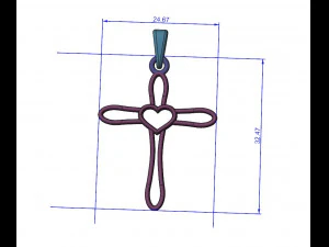 Cross Pendant 3D Model