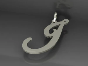 J Pendant 3D Model