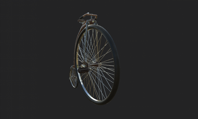 classic bicycle of the 19th century low-poly Modèle 3D .c4d .max .obj .3ds .fbx .stl .blend 
