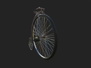 bicicletta classica del 19&deg; secolo low-poly Modello 3D
